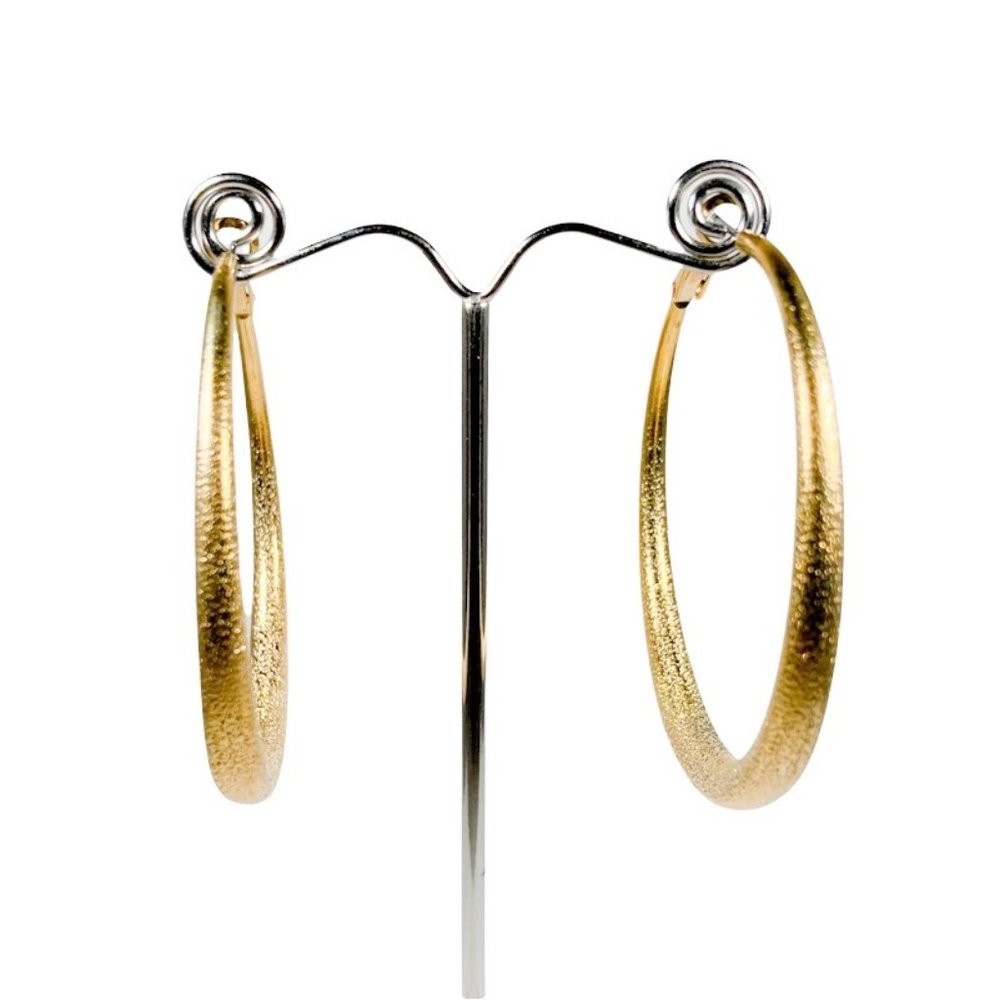 Gold Shiny Texture Hoop Earring